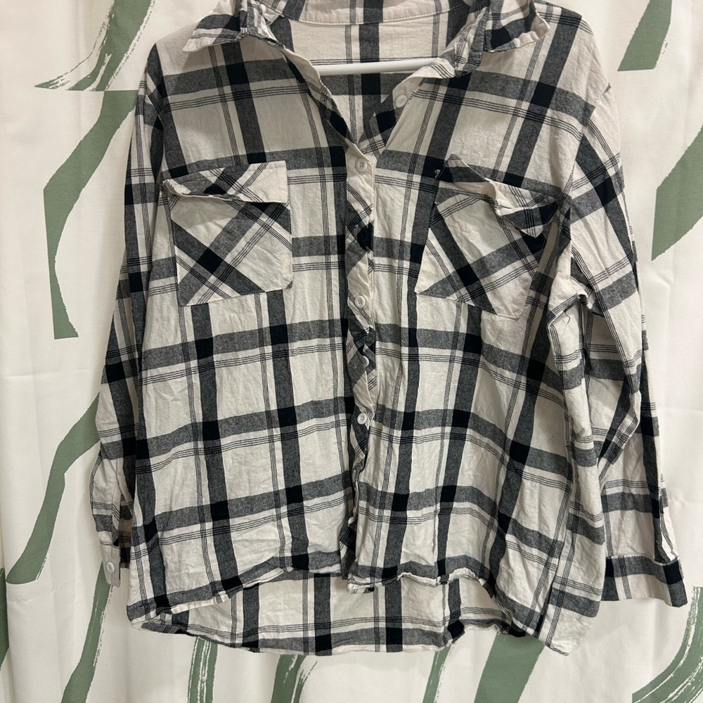 Plaid Button-Up Shirt